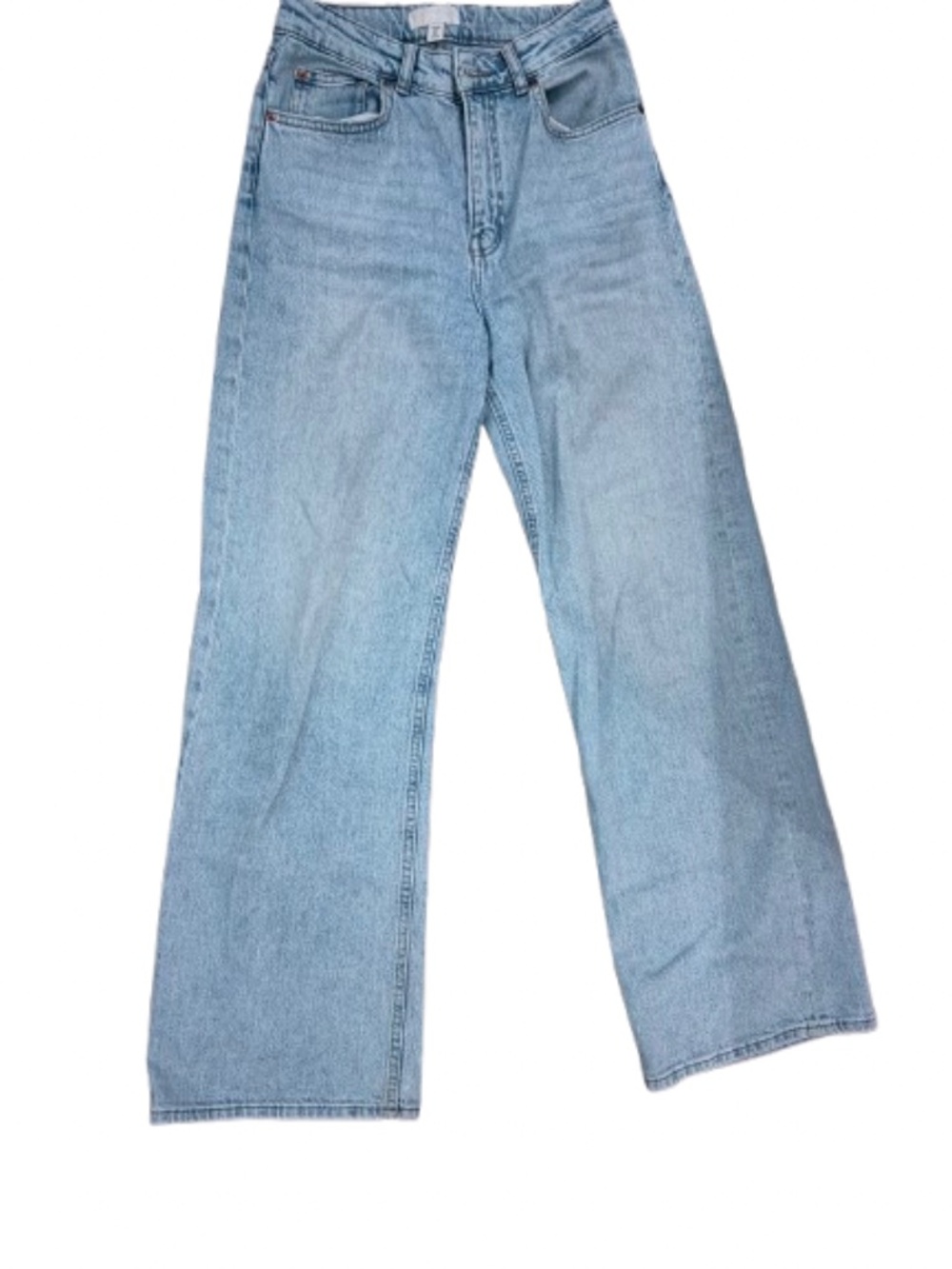 H&M Light Wash Faded Wide Leg Jeans High Rise Size 6